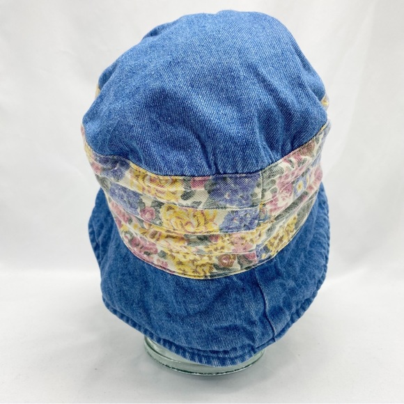 Vintage 90’s Floral Print Blue Jean Denim Bucket Hat - Picture 7 of 7